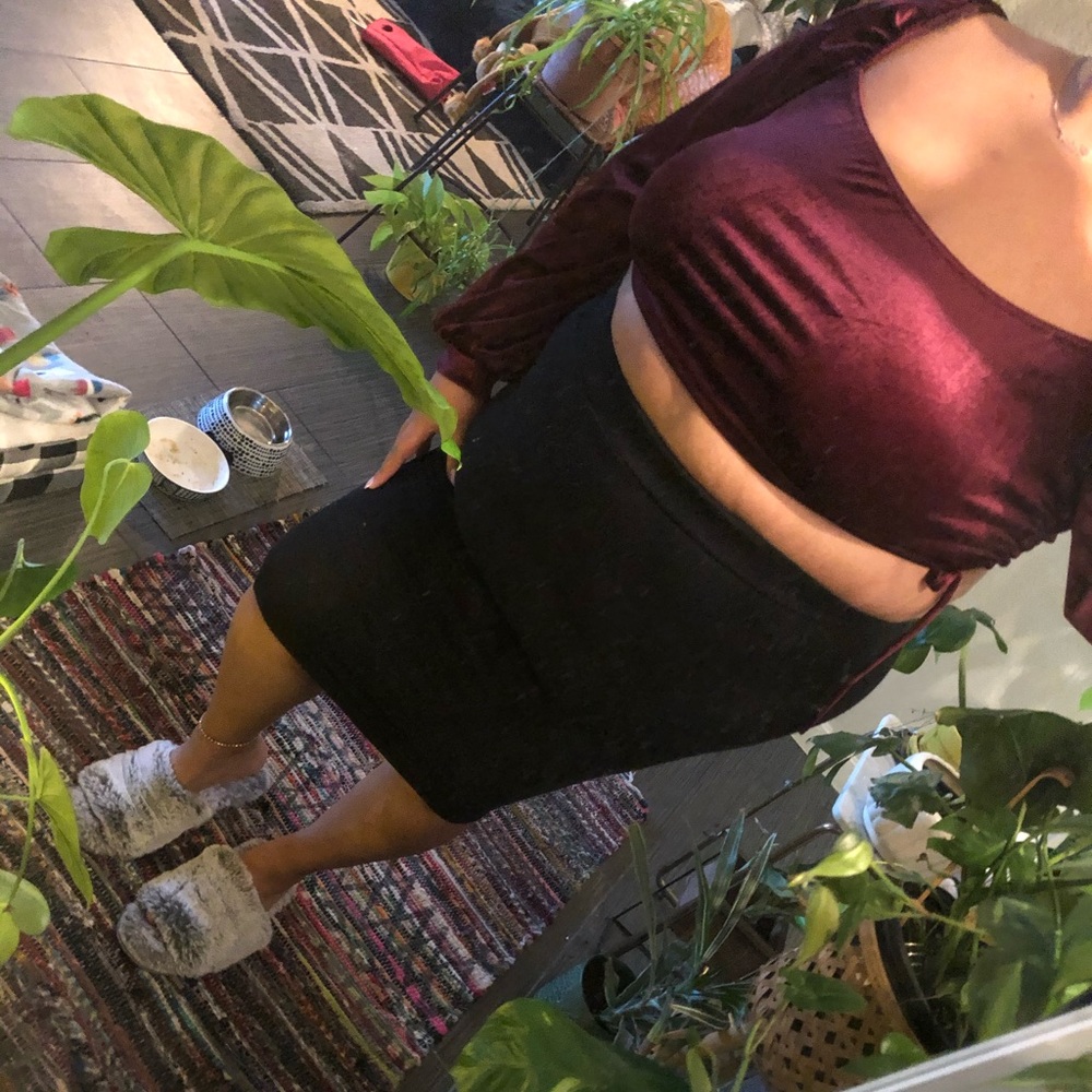 Black jersey skirt